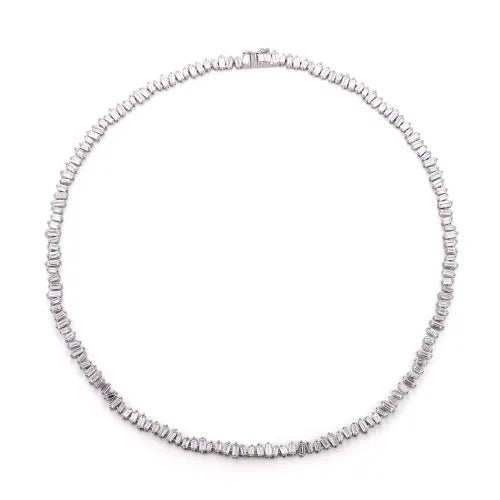 Baguette Cut Tennis Necklace