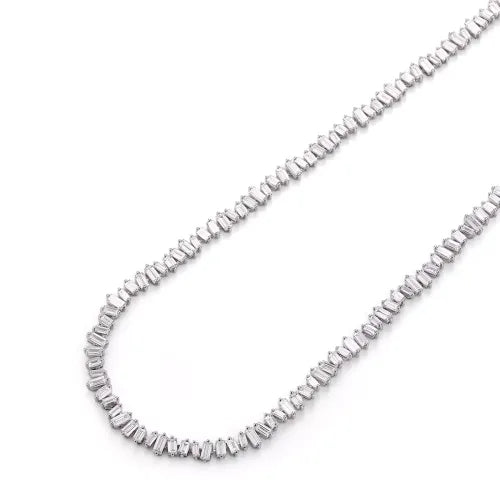 Baguette Cut Tennis Necklace