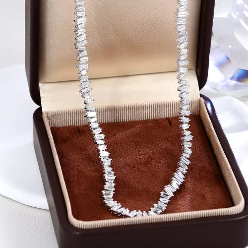Baguette Cut Tennis Necklace