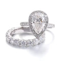 Pear Cut Ring Set round set Accent Halo