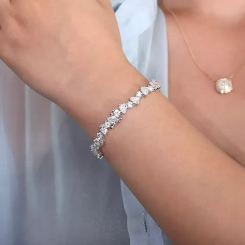 Pear Cut and Round Cut Bracelet