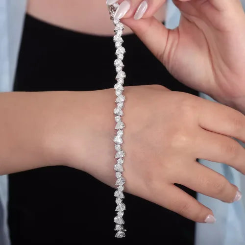 Pear Cut and Round Cut Bracelet